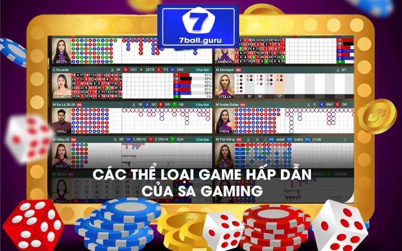 Các thể loại game hấp dẫn của casino SA gaming 7ball
